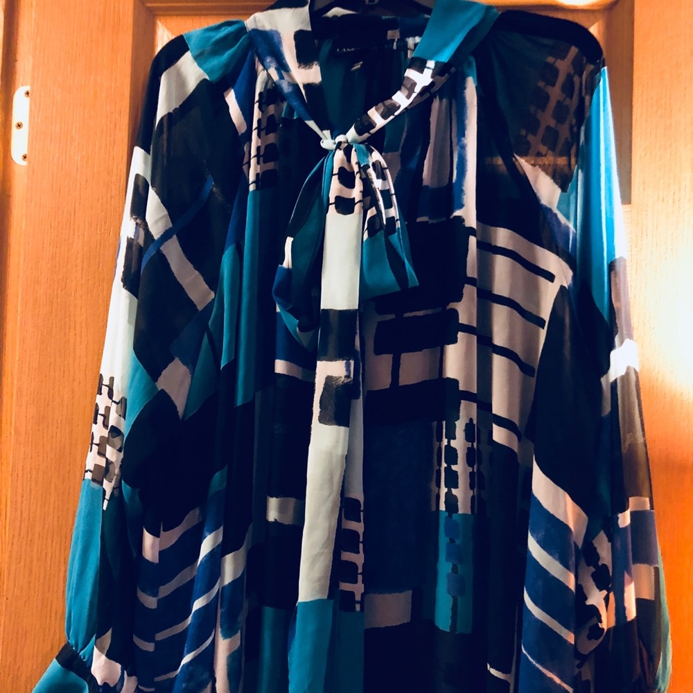 Vibrant sheer plus size blouse